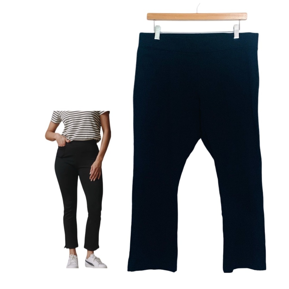 American Giant Step Up Your Style Black Ponte Kick Flare Pants Size 16